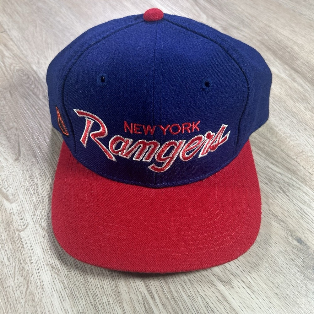 VTG Sports Specialties New‎ York Rangers Hat Fitted 7 1/4 NHL Blue 100% Wool Cap